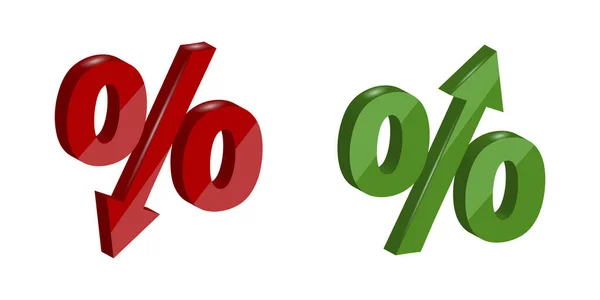 Procentueel teken. Percentage, korting, verkoop, promotie concept. Zakeneconomie symbool. Vector illustratie. voorraadafbeelding. — Stockvector