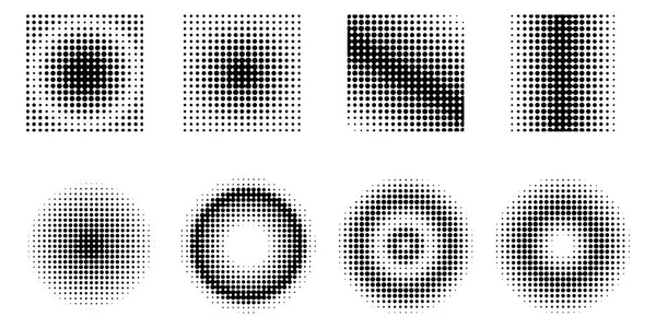 Formes de points dans un style rétro. Dot fond. Illustration de ligne minimale. Illustration vectorielle. image de stock. — Image vectorielle