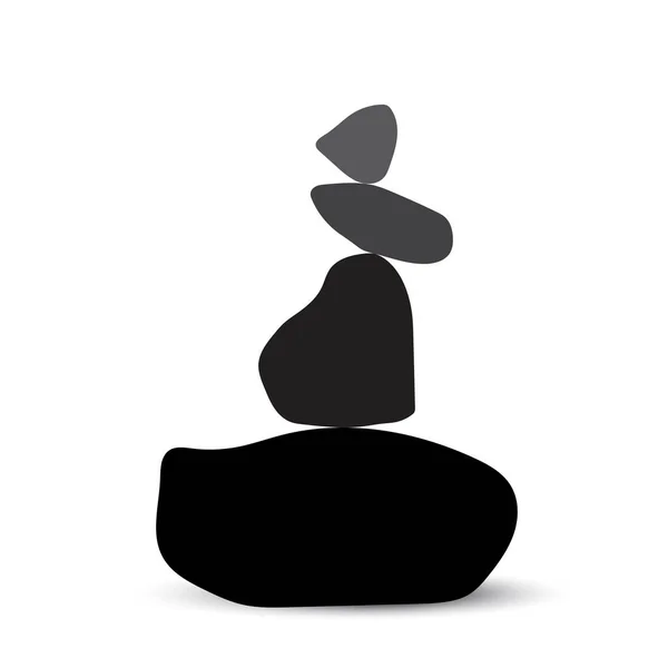 Icône d'art linéaire avec cairn sur fond blanc. Cairn noir sur fond blanc. Illustration vectorielle. image de stock. — Image vectorielle