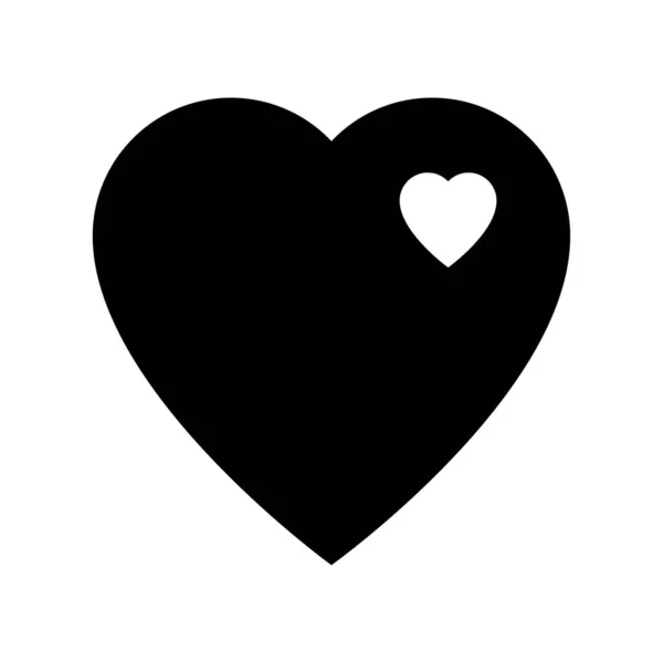 Weißes Herz innen schwarz. Trendiger Vektorstil. Liebessymbol. Vektorillustration. Archivbild. — Stockvektor