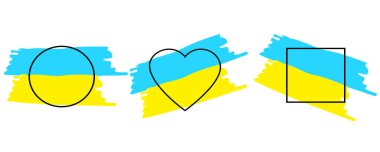 Bayrak Ukrayna 'nın farklı şekilleri. Ulusal Ukrayna bayrağı. Vektör çizimi. depolama resmi. 