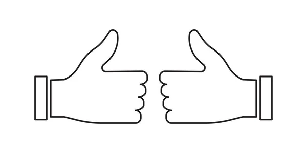 Le gusta plana. Icono plano de redes sociales. Pulgar hacia arriba como icono. Un gesto de dedo. Ilustración vectorial. imagen de stock. — Vector de stock