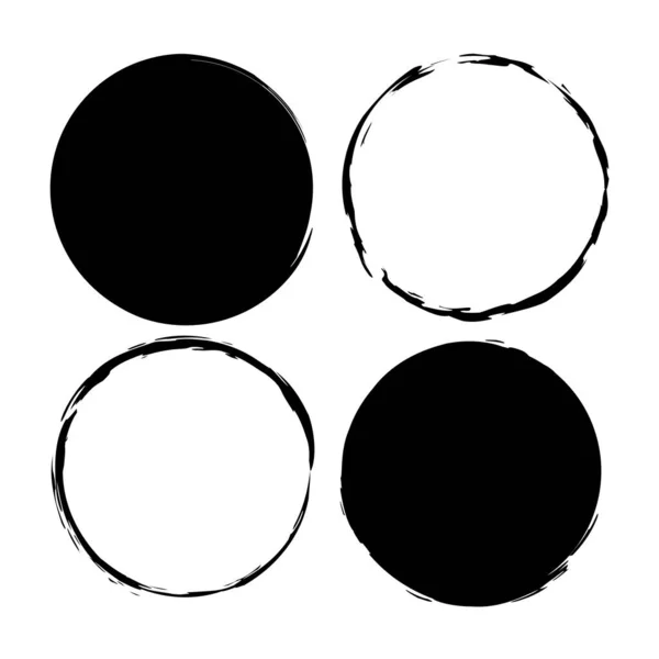 Icône avec des cercles de brosse sur fond blanc. Design dessiné à la main. Illustration vectorielle. image de stock. — Image vectorielle