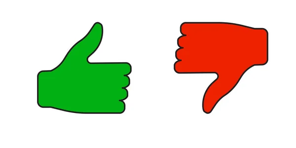 Moderní zelená jako červená nenávist. Koncept ikon na sociálních sítích. Palec nahoru jako ikona. Vektorová ilustrace. stock image. — Stockový vektor
