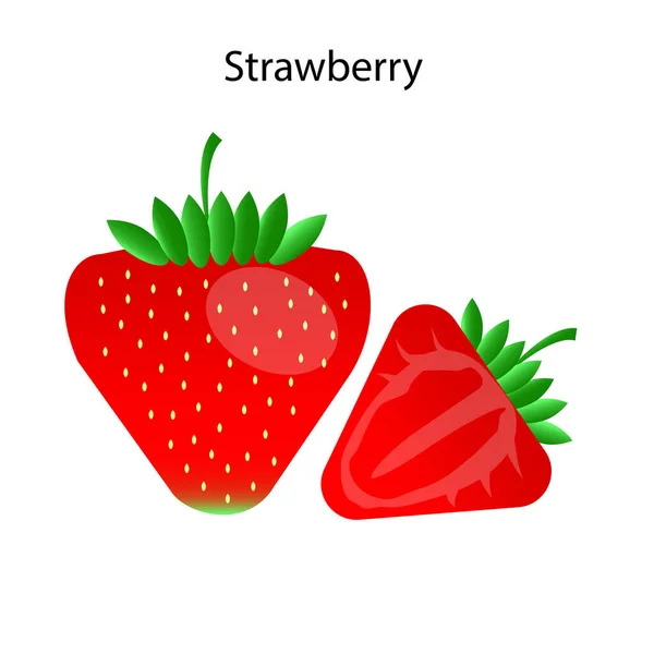Fresas realistas. Comida fresca y saludable. Ilustración vectorial. imagen de stock. — Vector de stock