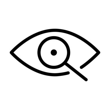 Web tasarımı için siyah mercekli düz simge. İş ikonu. Vektör çizimi. depolama resmi.