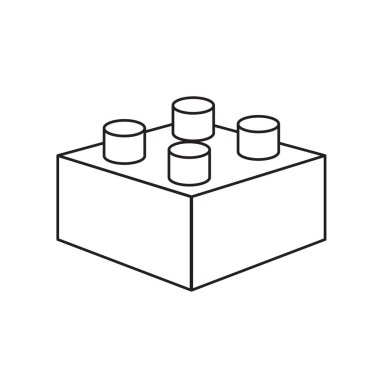Lego küp ikonu, her amaç için harika bir tasarım. Bulmaca parçaları simgesi. Vektör çizimi. depolama resmi.