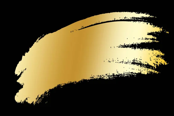Coup de pinceau doré noir pour la conception de papier peint. Fond isolé. Illustration vectorielle. image de stock. — Image vectorielle