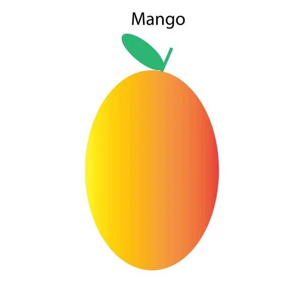 Cartoon verpakking met mango. Natuurlijke biologische voeding. Vruchtensappen. Vector illustratie. voorraadafbeelding. — Stockvector