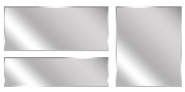 Bayrak tasarımı için gümüş metal plakalar. Kare şablonu. Vektör çizimi. depolama resmi.