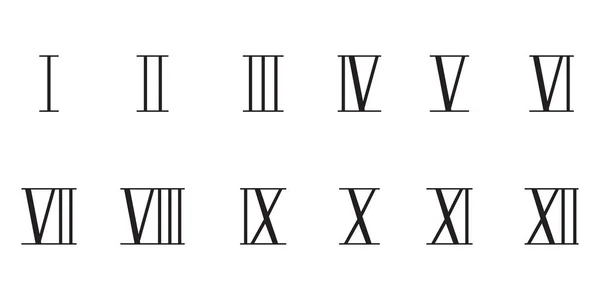 Conjunto abstracto vintage con números romanos negros. Diseño antiguo. Números romanos. Ilustración vectorial. imagen de stock. — Vector de stock