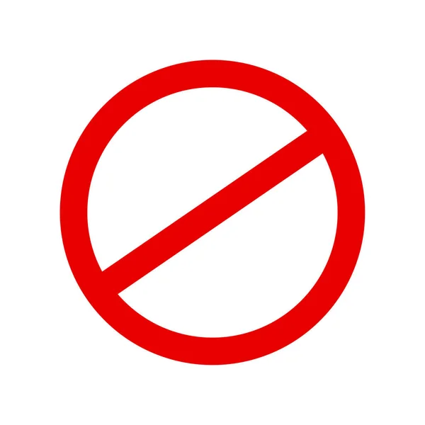 No sign on white background. Icon symbol ban. Sign forbidden. Vector illustration. stock image. — Stock Vector