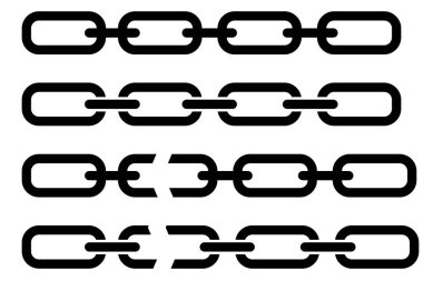 Kara zincir, her amaç için harika bir tasarım. Tasarım elemanı. Vektör çizimi. depolama resmi. 