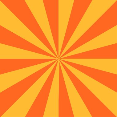 Turuncu ışınlar arka planda geriye dönük. Parlak tasarım. Vektör çizimi. depolama resmi. 