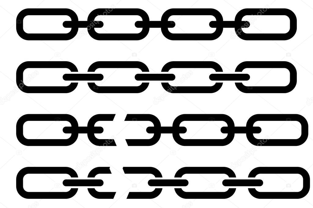 Black chain, great design for any purposes. Design element. Vector illustration. stock image. EPS 10.