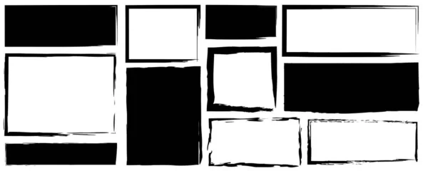 Modern brush rectangles, great design for any purposes. Vector illustration. stock image. — ストックベクタ