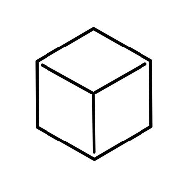 Soyut biçimdeki küp simgesi. Modern geometrik. Vektör çizimi. depolama resmi. 