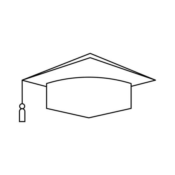 Ikona plochého studentského klobouku pro oslavu designu. Klobouk je prázdný. Designový prvek. Vektorová ilustrace. stock image. — Stockový vektor