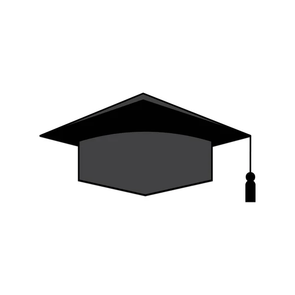 Ícone de chapéu de estudante plana para design de celebração. O chapéu de graduação está vazio. Elemento de design. Ilustração vetorial. imagem de estoque. — Vetor de Stock