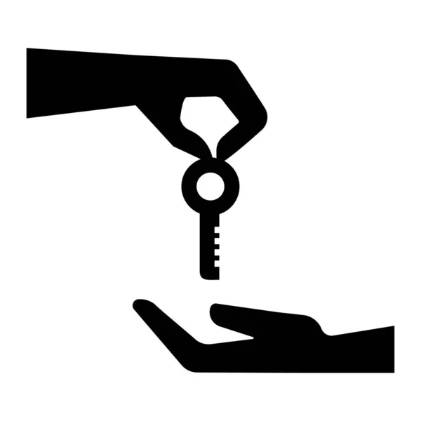 Hand nyckel siluett ikon. Molnlagring. Logotyp symbol. Affärsidé. Vektorillustration. lagerbild. — Stock vektor