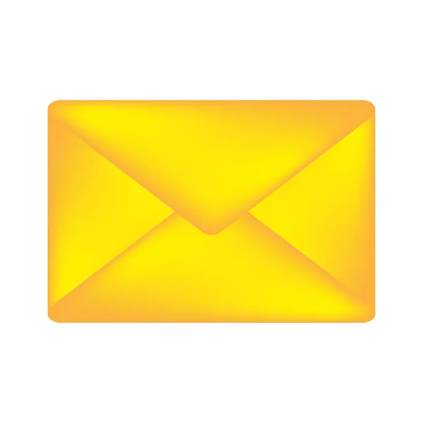 Button with yellow envelope. New message concept. Logo symbol. Vector illustration. stock image. —  Vetores de Stock