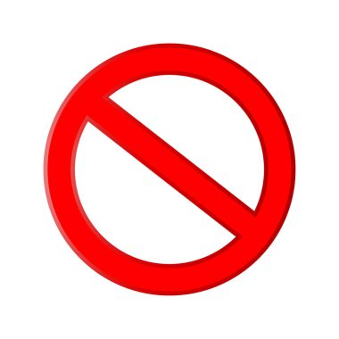 red no stop sign on white background. Sign forbidden. Icon symbol ban. Vector illustration. stock image.  clipart