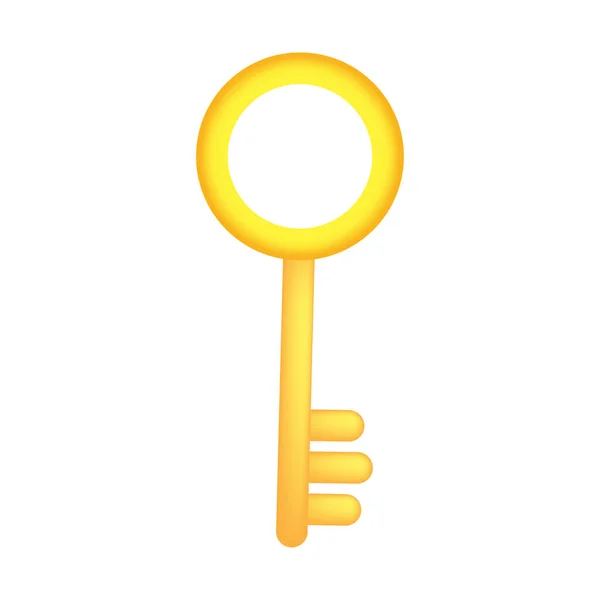 Fantasy golden key, great design for any purposes. Design element. Vector illustration. stock image. — Vetor de Stock