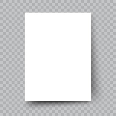 Beyaz çarşaf. Kağıt kesiği tasarım şablonu. 3D gerçekçi a4 biçimi. Vektör çizimi. depolama resmi. 