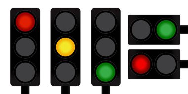 Arka planda siyah trafik ışıkları. İmza yasak. Vektör çizimi. depolama resmi. 
