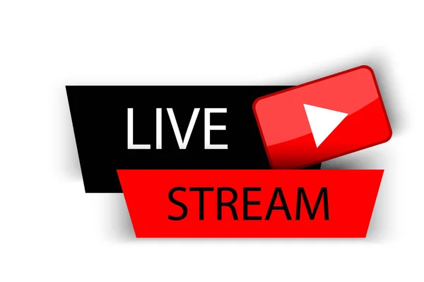 Modern live stream icon. Web banner template. Web ui design. Play online. Vector illustration. stock image. — ストックベクタ