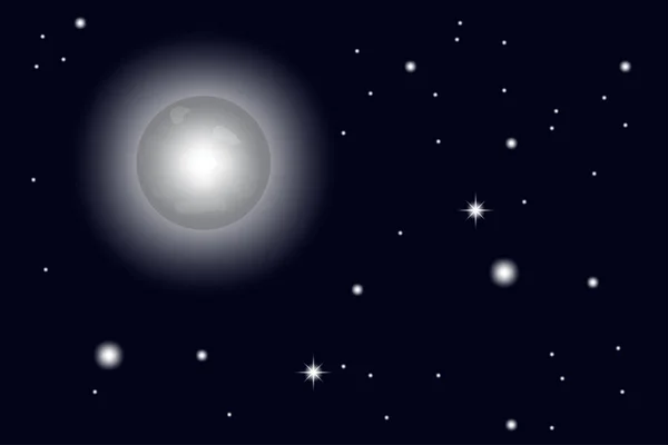 Blauer Sternenhimmel. Astronomische Wissenschaft. Naturlandschaft. Weltraum-Hintergrund. Vektorillustration. Archivbild. — Stockvektor