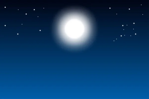 Blue moon stars sky. Astronomy science. Nature landscape. Space background. Vector illustration. stock image. — Archivo Imágenes Vectoriales