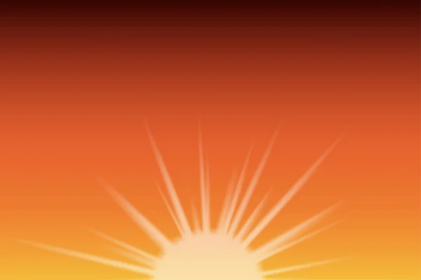 Realistic orange sky sunshine for web design. Bright abstract background. Vector illustration. stock image. — Stok Vektör