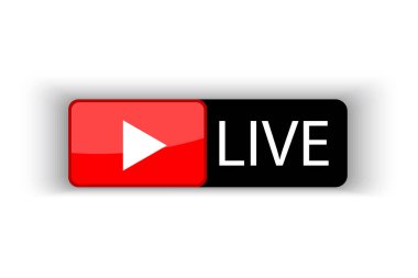 Modern canlı yayın ikonu. Web pankartı şablonu. Web dizaynı. İnternette oyna. Vektör çizimi. depolama resmi.
