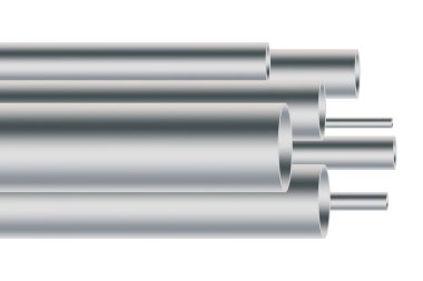Iron pipes in abstract style on white background. Vector illustration. stock image