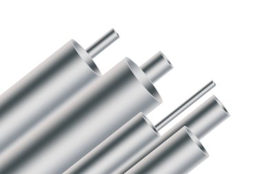 Iron pipes in abstract style on white background. Vector illustration. stock image. 