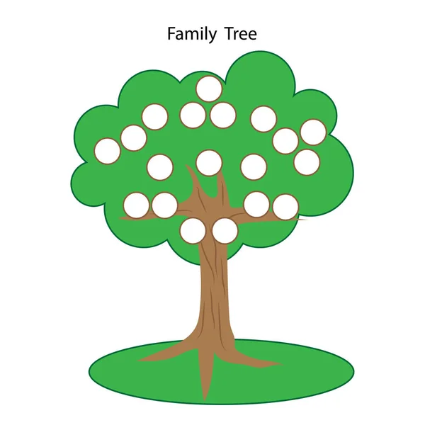 Árbol familiar de dibujos animados. Concepto de equipo. Plantilla de diseño Ilustración vectorial. imagen de stock. — Vector de stock