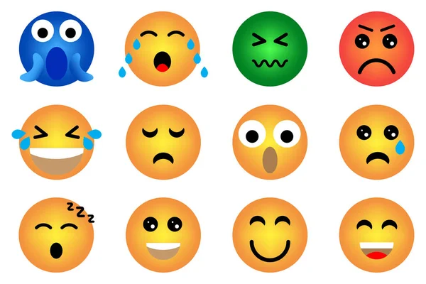 Smiley emoji, great design for any purposes. Sad face. Happy face. Vector illustration. stock image. — Wektor stockowy