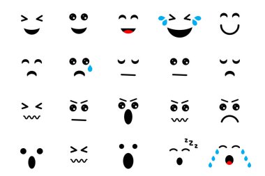 Trendy emotions creator. Kids graphic. Smiley face. Vector illustration. stock image. 