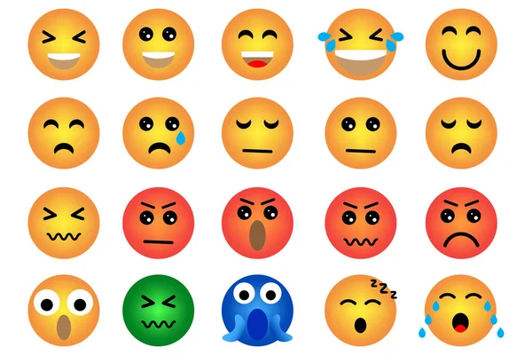 Smiley emoji, great design for any purposes. Sad face. Happy face. Vector illustration. stock image. — Wektor stockowy