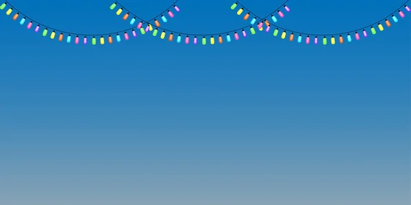 Guirnaldas de dibujos animados bombillas de colores. Decoración de fiesta. Color arco iris. Ilustración vectorial. Imagen de stock. — Archivo Imágenes Vectoriales