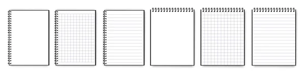 紙のデザインのための現実的な異なるノートブック。ベクトルイラスト。ストック画像. — ストックベクタ