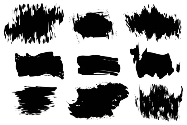 Schwarze Pinselstriche Handgezeichnete Farbe Aquarell Pinsel Textur Farbpinselfleck Vektorillustration Archivbild — Stockvektor