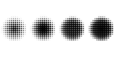 Retro piksel dairesi. Siyah sanat yarım ton. Geometrik doku. Vektör çizimi. Hisse senedi. EPS 10.