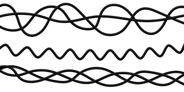 黒い線だ 曲げケーブル 電力だ ベクトルイラスト ストック画像 Eps — ストックベクタ