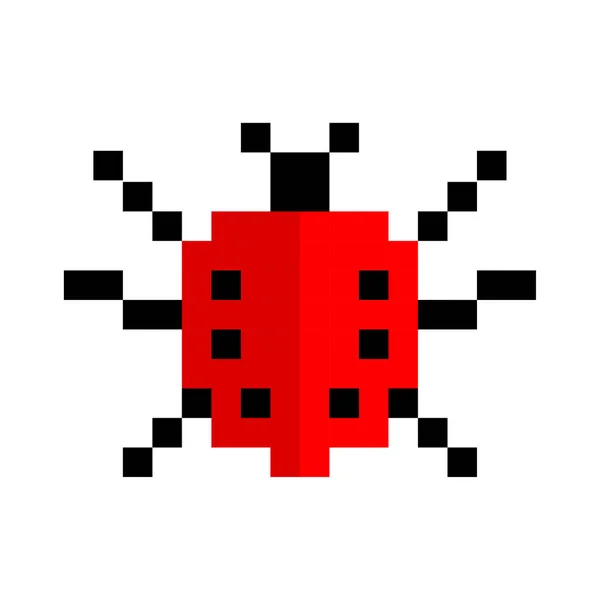 Pixel Insecten Platte Stijl Pixel Bugs Voor Game Design Vector — Stockvector
