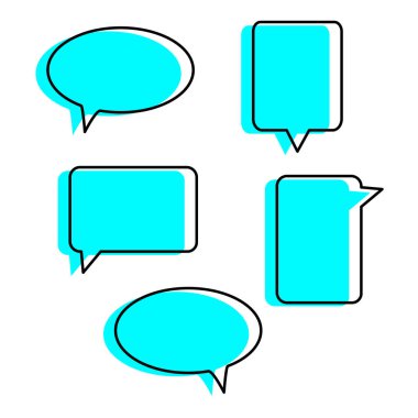 Karalama konuşma rengi. Sohbet simgesi ayarlandı. Vektör çizimi. Hisse senedi. EPS 10.