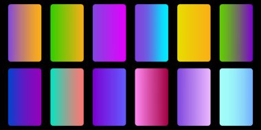 Gradyan cep telefonu. Web dizaynı. Akıllı telefon arayüzü. Vektör çizimi. Hisse senedi. EPS 10.