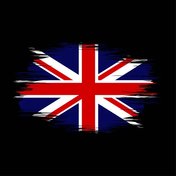 Flaga Wielka Brytyjski Szczotka Retro Akwarelowy Baner Internetowy Tekstura Grunge — Wektor stockowy