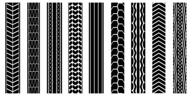 Lastik izleri. Geometrik doku. Grunge dokusu. Kusursuz desen. Vektör çizimi. Stok görüntüsü. EPS 10.